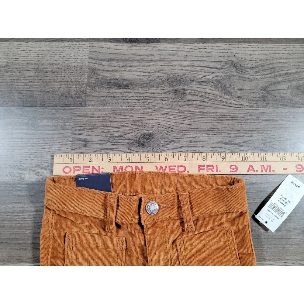 Baby Gap Corduroy Pants Size 3T Aztec Brown Skinny Fit High Stretch Girls NWT